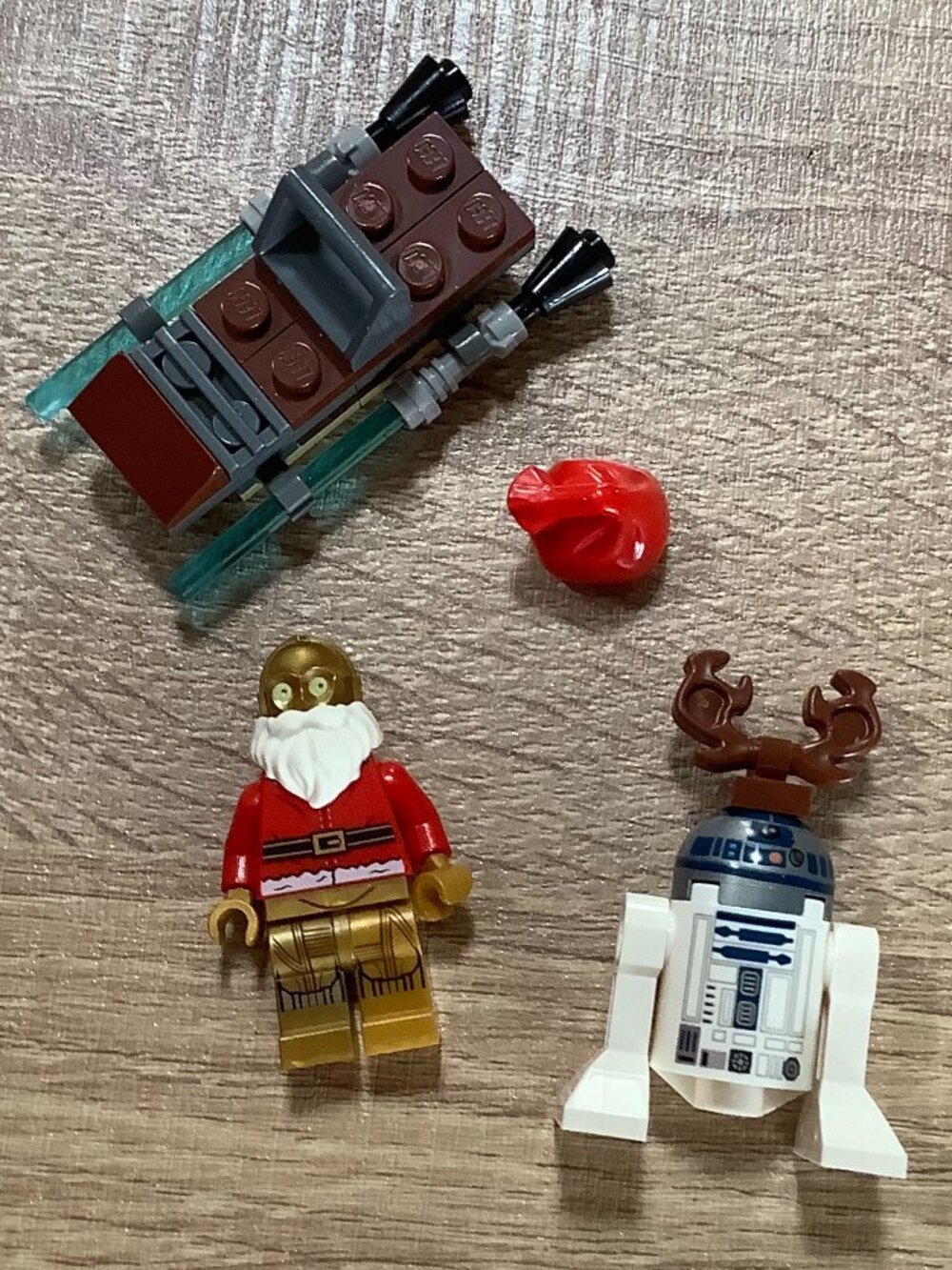 Lego Star Wars minifigure lot Christmas Santa C-3PO Reindeer R2-D2